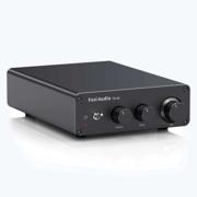 Fosi Audio TB10D kompakt klasse-D stereoforstærker med orange knapper