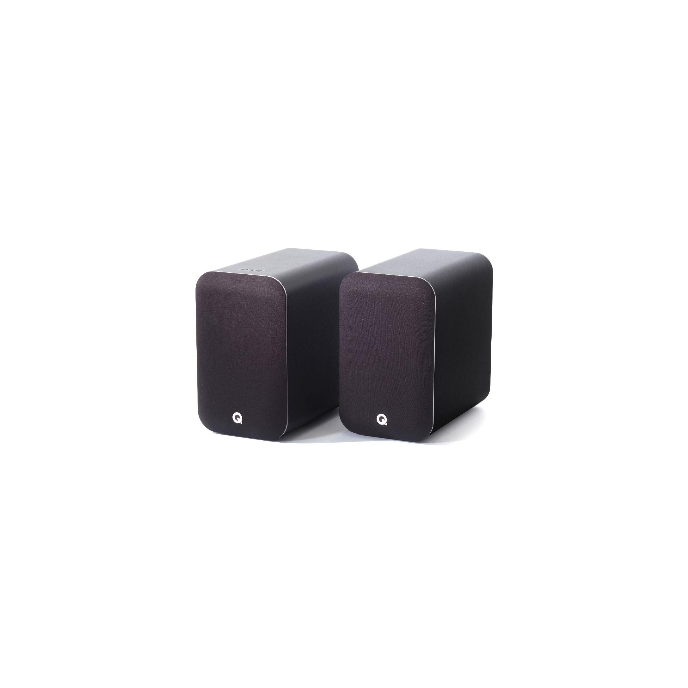 Q Acoustics M20 HD Wireless System, sort par aktive højttalere med afrundet kabinet