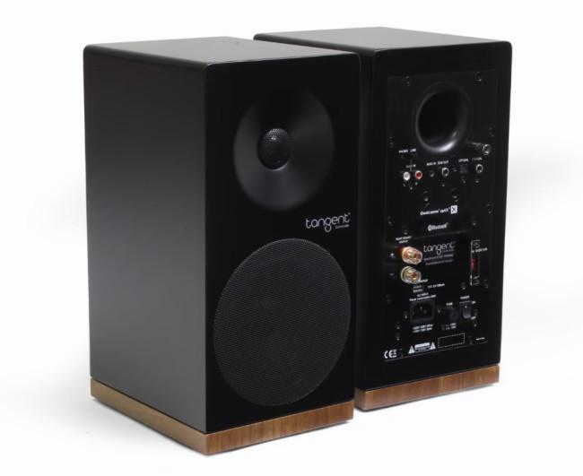 Tangent Spectrum X5, sort blankt par aktive højttalere med synlig bas- og diskantelement